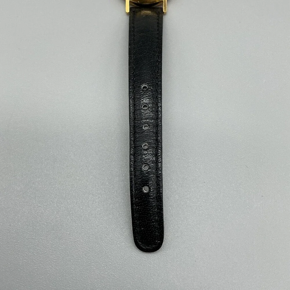 Vintage Fossil PC-7314 Women Watch 26mm Black Dial Gold Tone Rivole New Battery